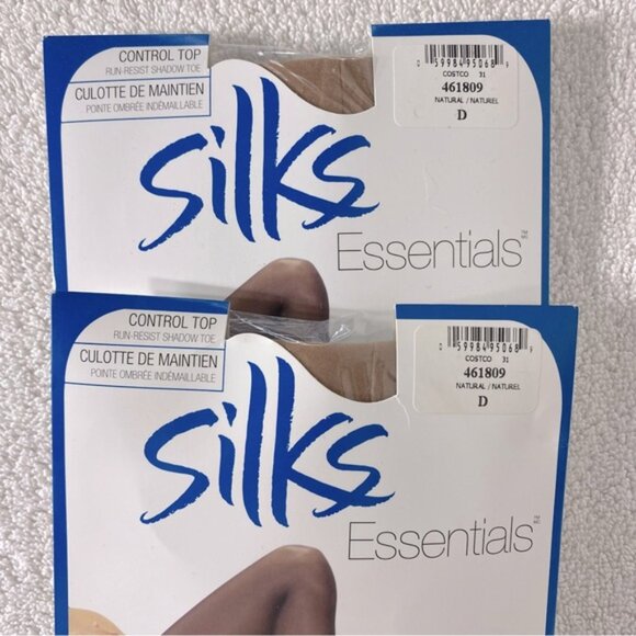 Vintage Essentials Control Top Pantyhose In Natural x2 NWT - Picture 2 of 7